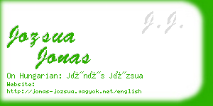 jozsua jonas business card